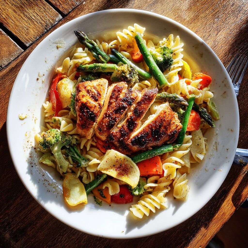 Pasta Primavera with Grilled Chicken
