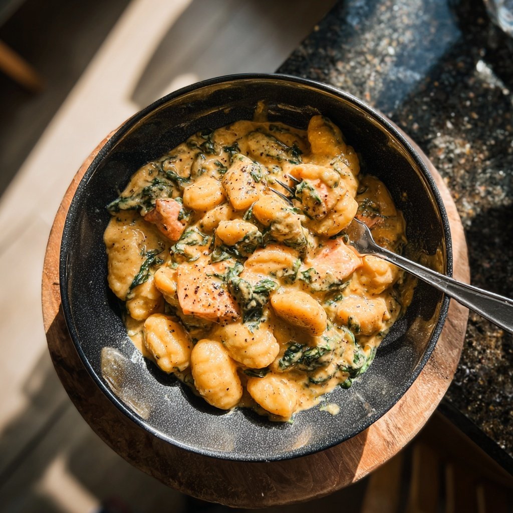 Creamy Salmon Spinach Gnocchi
