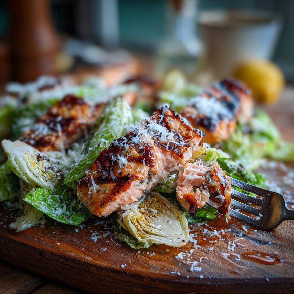 Grilled Salmon Caesar Salad